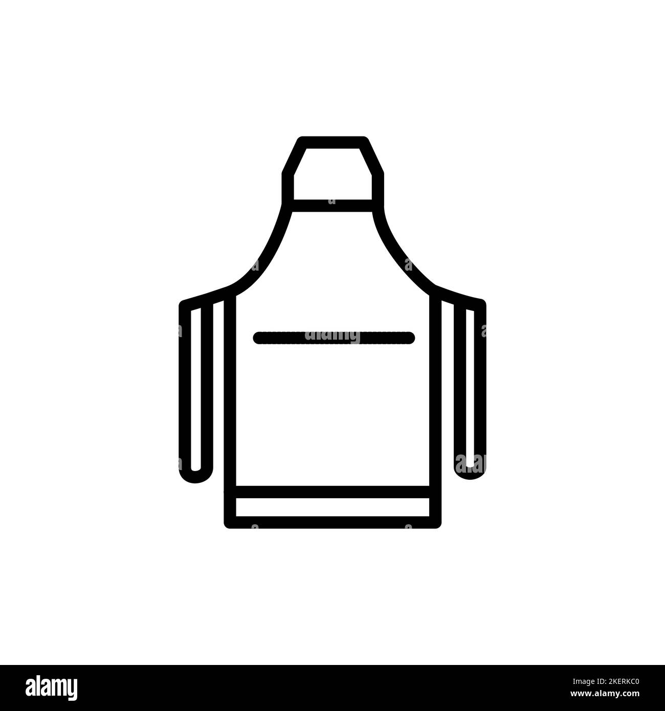 Protection apron black line icon. Work uniform. Safety clothing Stock