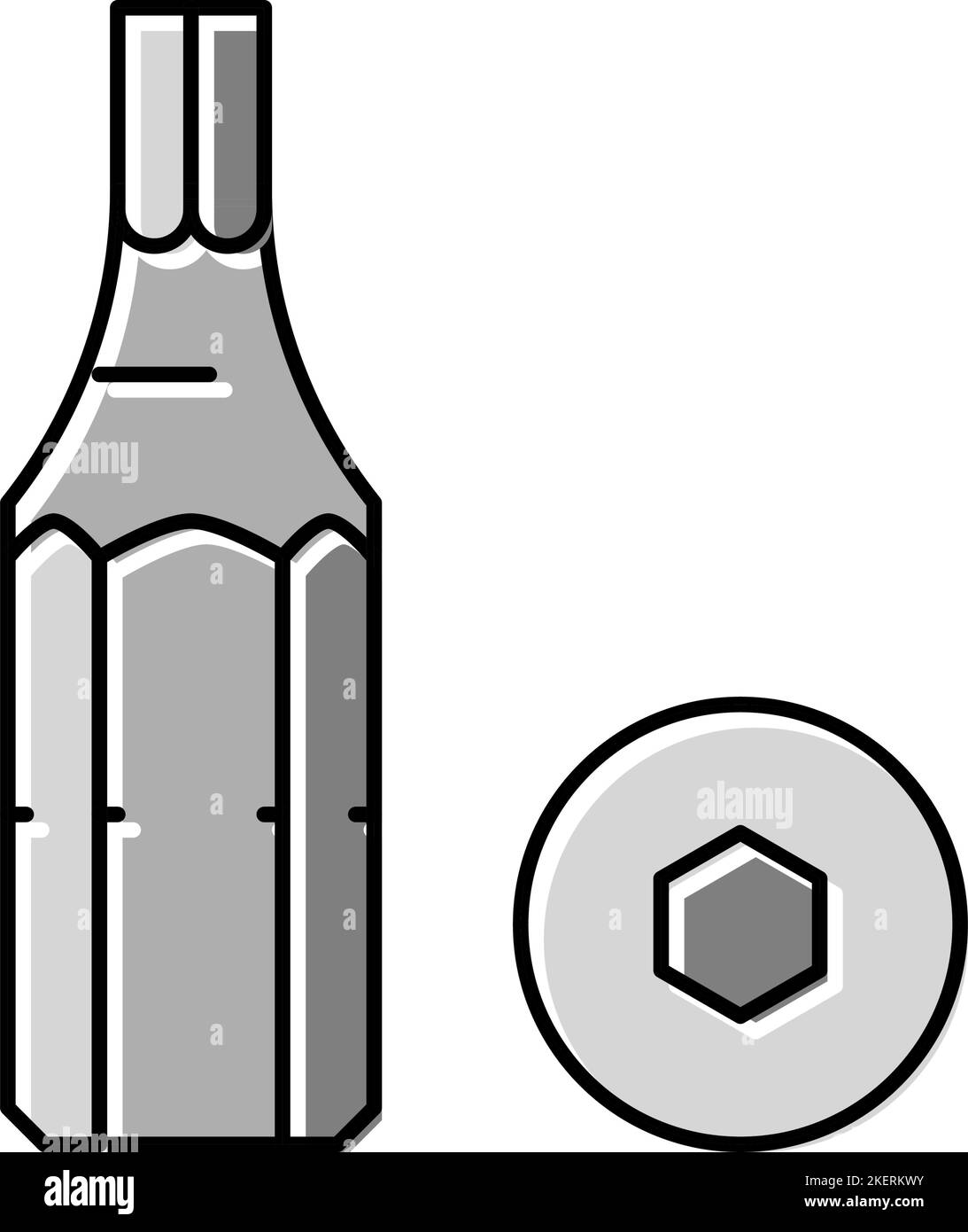 allen wrench screwdriver bit color icon vector illustration Stock