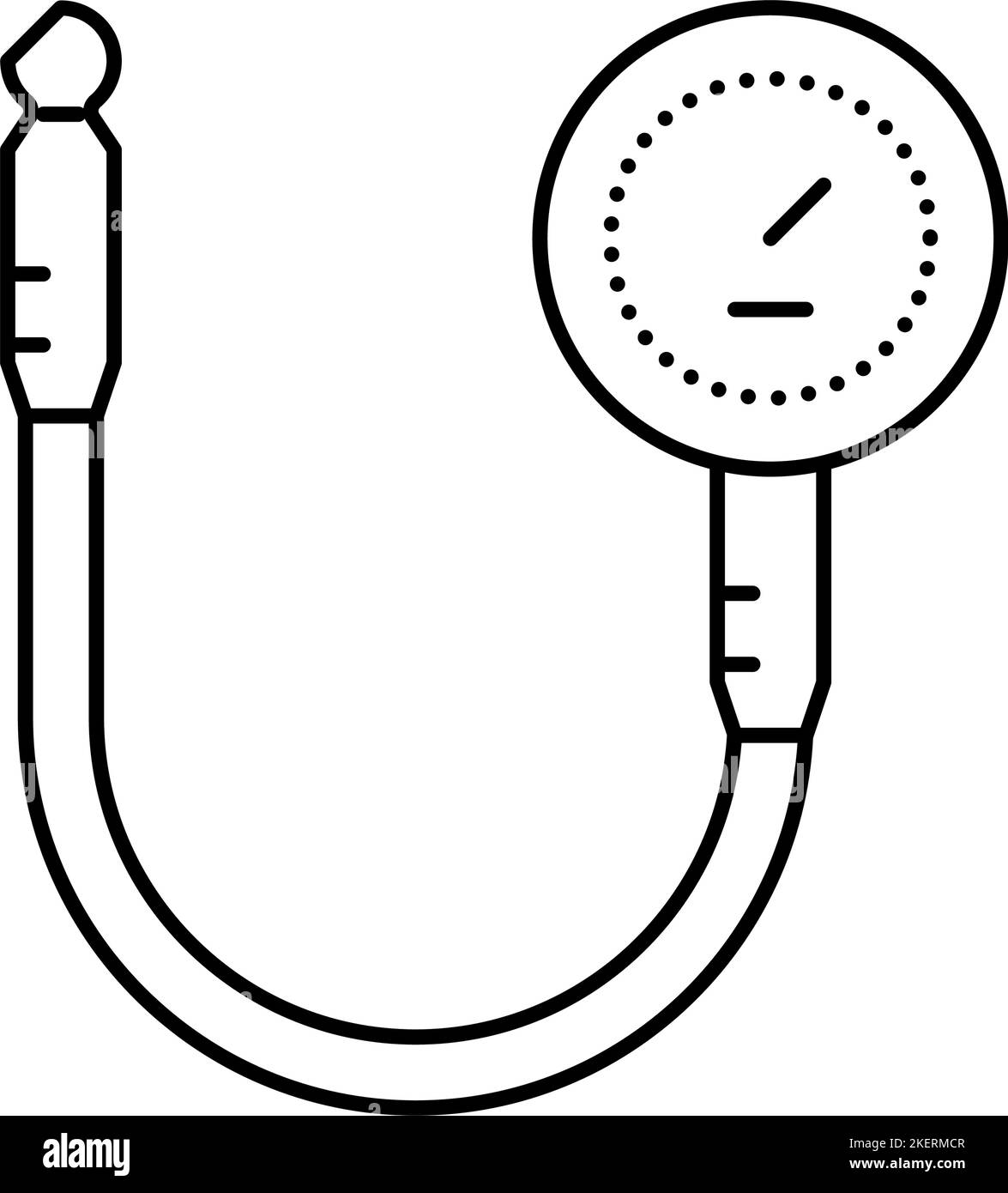 tire air pressure gauge motorcycle line icon vector illustration Stock