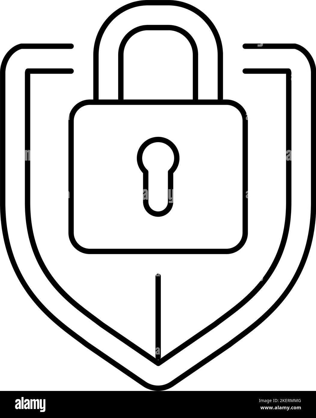 protection padlock line icon vector illustration Stock Vector Image ...