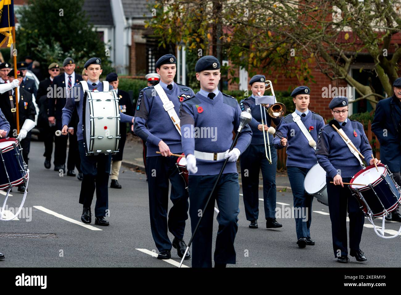 The parade at Kenilworth Remembrance Sunday, Warwickshire, England, UK Stock Photo