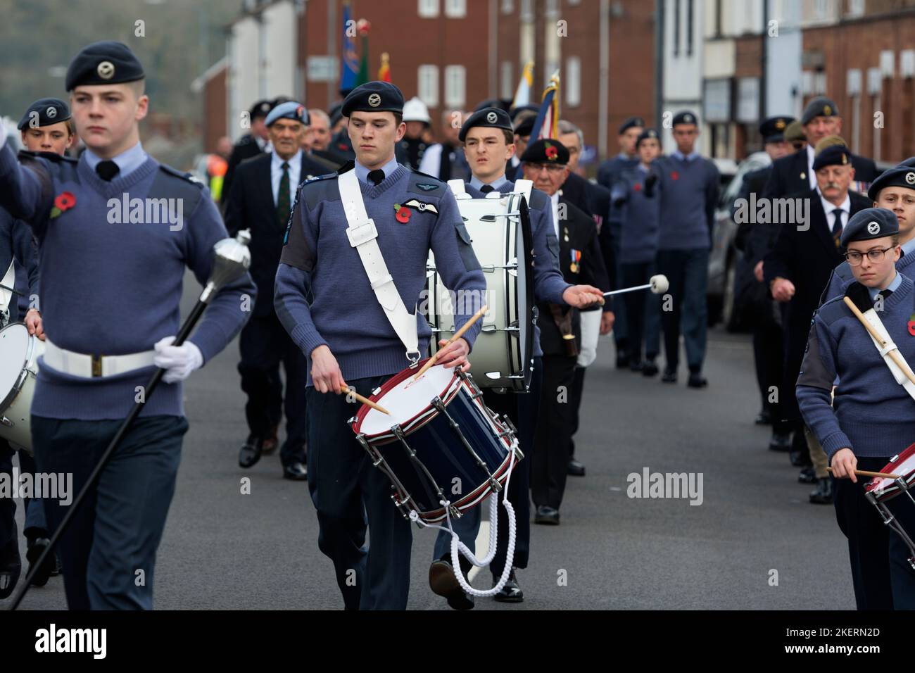 The parade at Kenilworth Remembrance Sunday, Warwickshire, England, UK Stock Photo