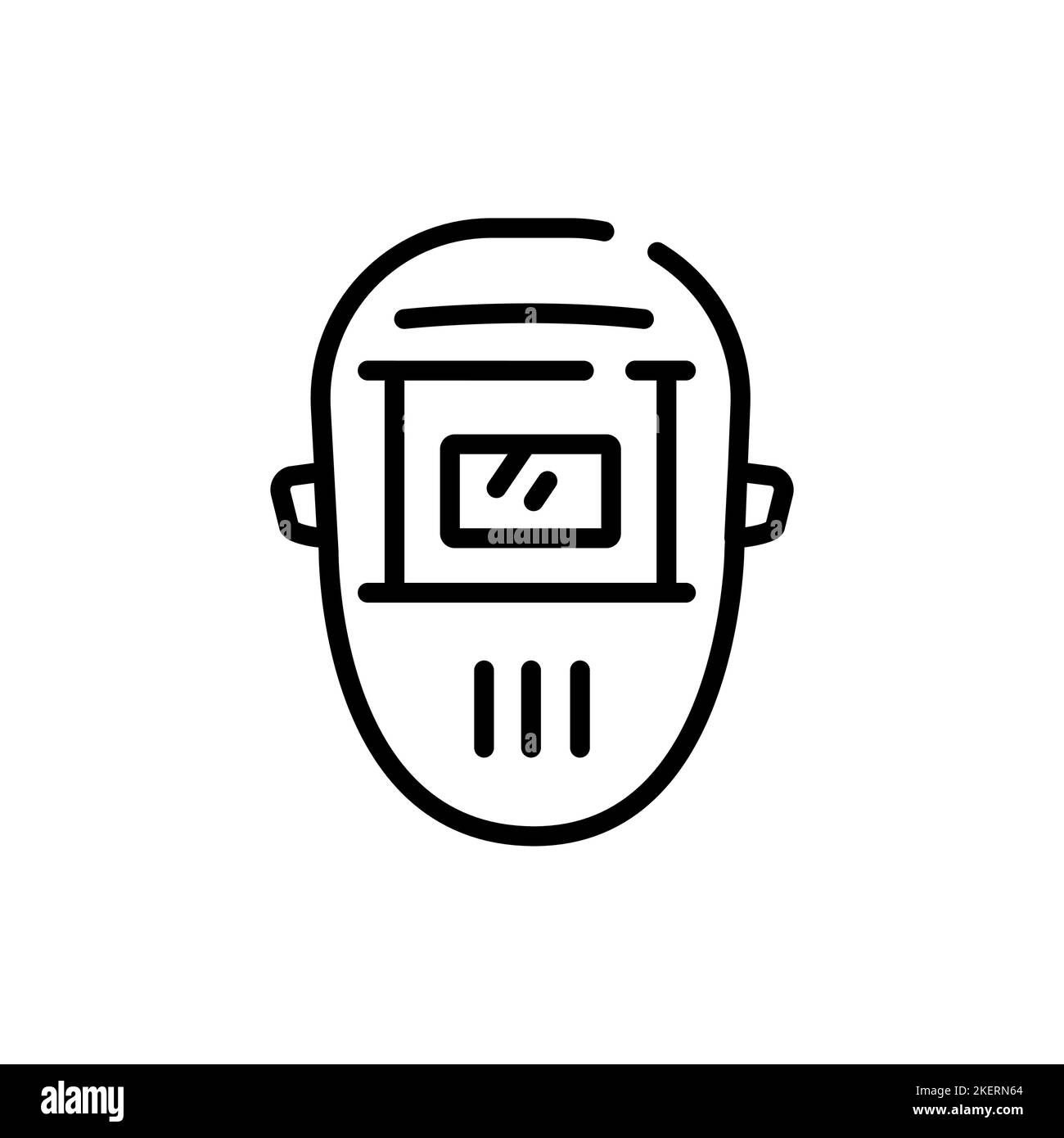 Protection welding mask black line icon. Face safety. Work equipment Stock Vector Image & Art