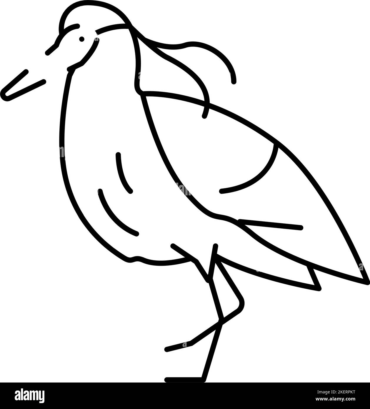 capped heron bird exotic line icon vector illustration Stock Vector