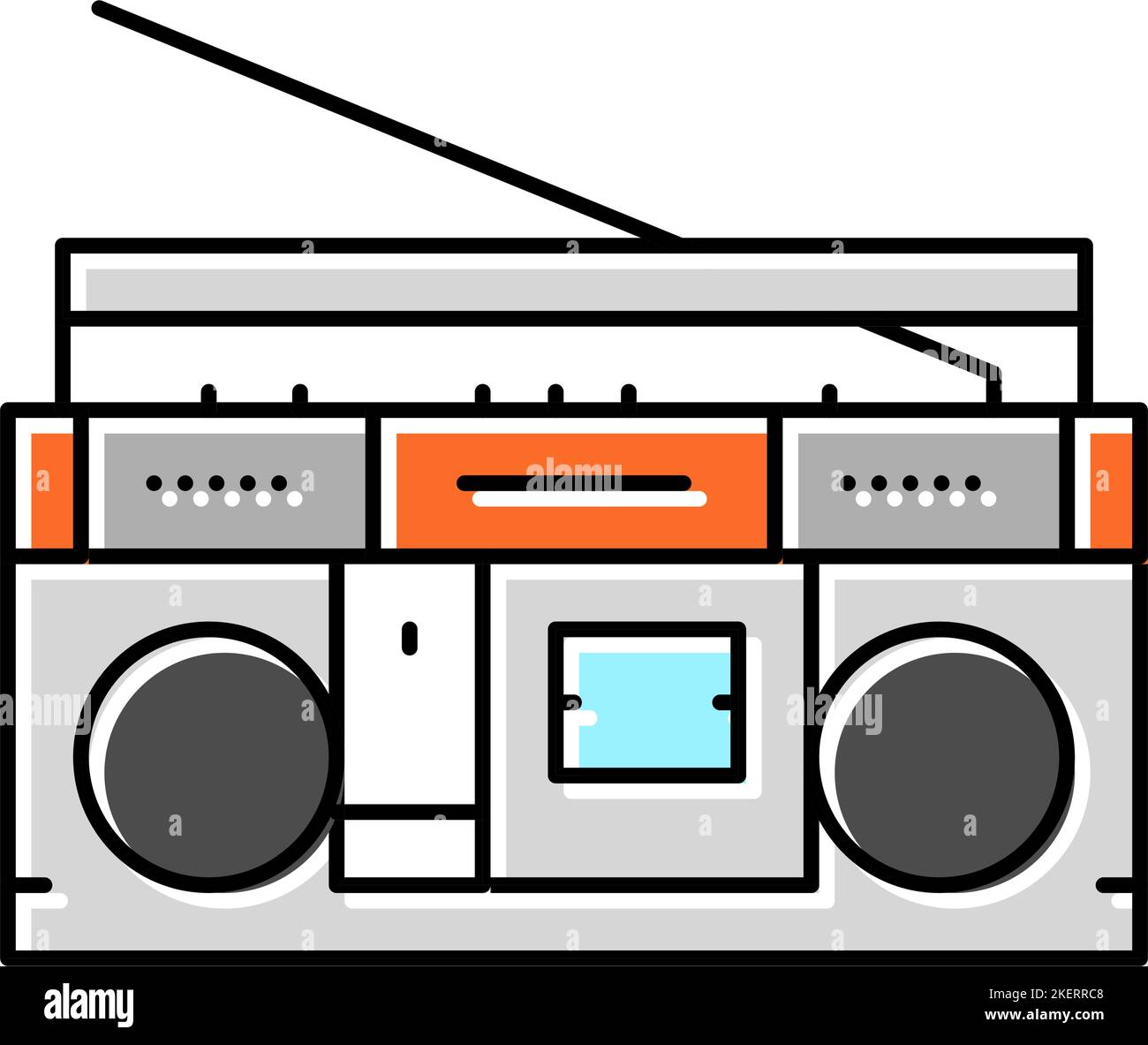 cassette stereo boombox player color icon vector illustration Stock ...