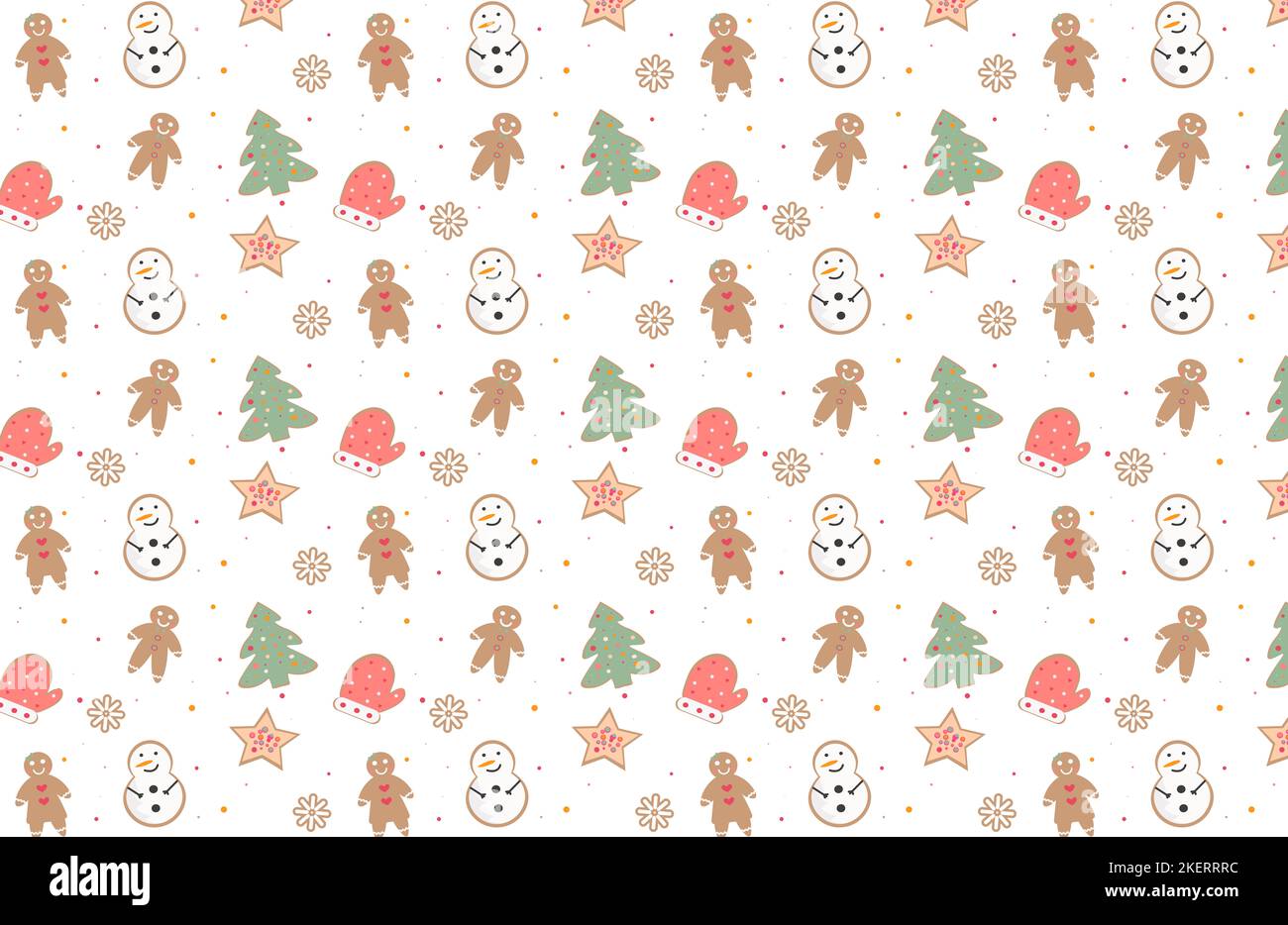 christmas cookies wrapping paper pattern Stock Photo - Alamy