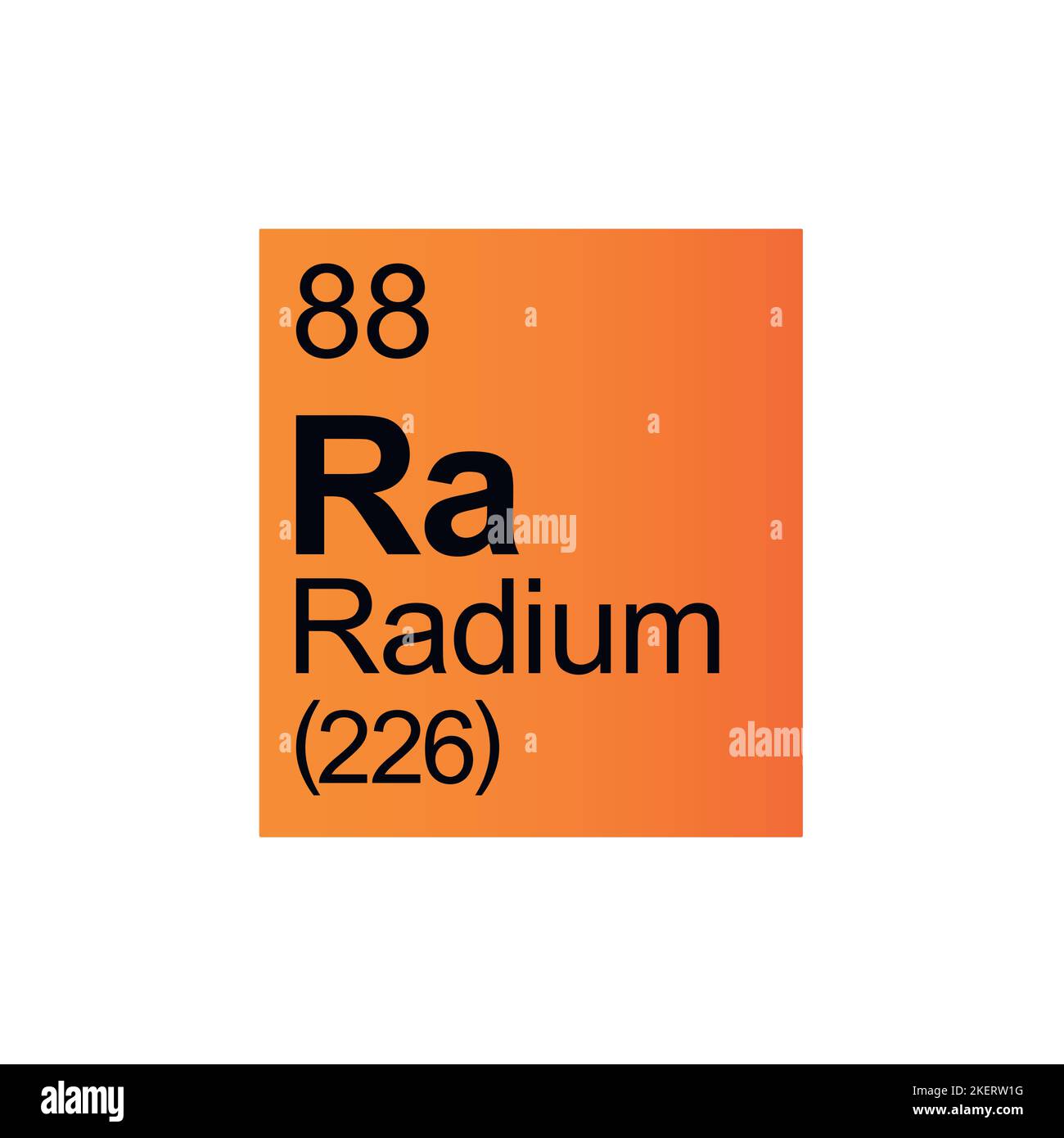 Radium chemical element of Mendeleev Periodic Table on orange ...