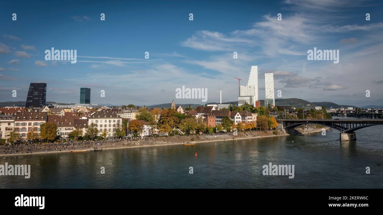 Roche Towers One and Two in Basel, Switzerland Stock Photo