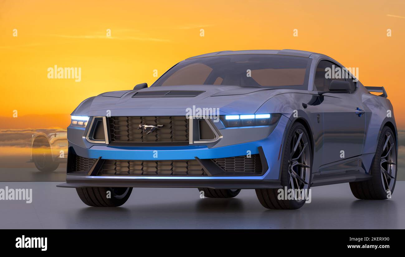 Mustang Dark Horse, a version showing racing capabilities Stock Photo Alamy