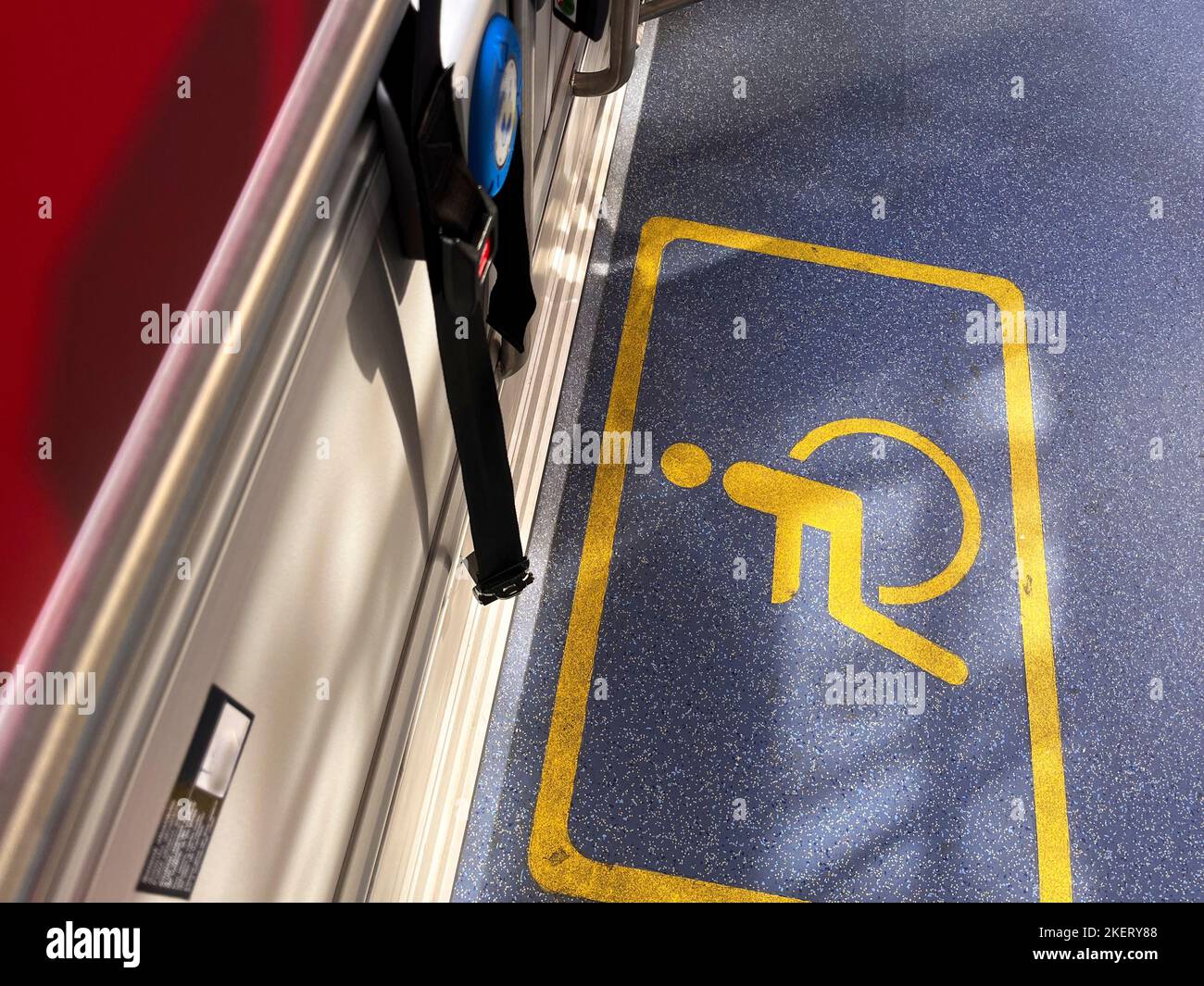 Space for people with different abilities in a bus Stock Photo