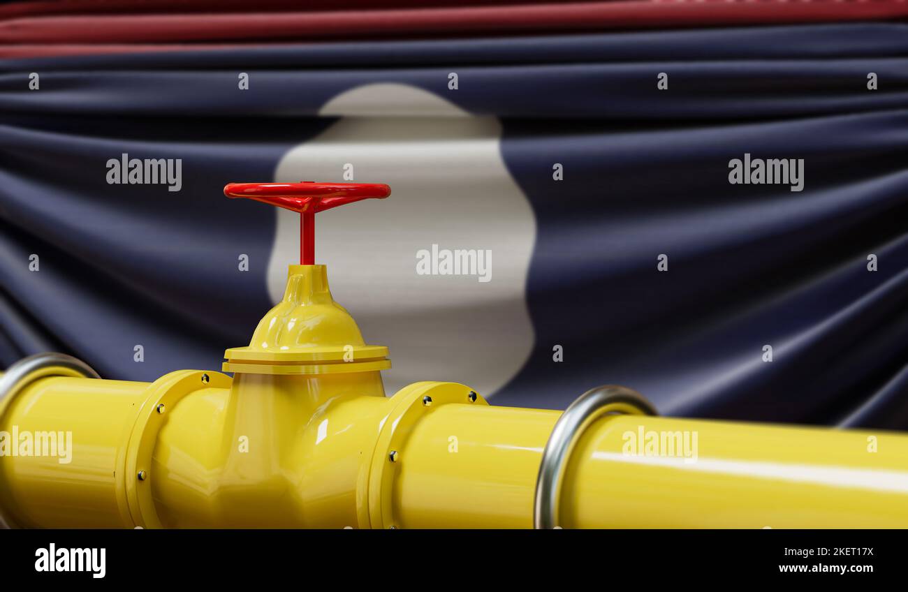 Laos oil and gas fuel pipeline. Oil industry concept. 3D Rendering Stock Photo