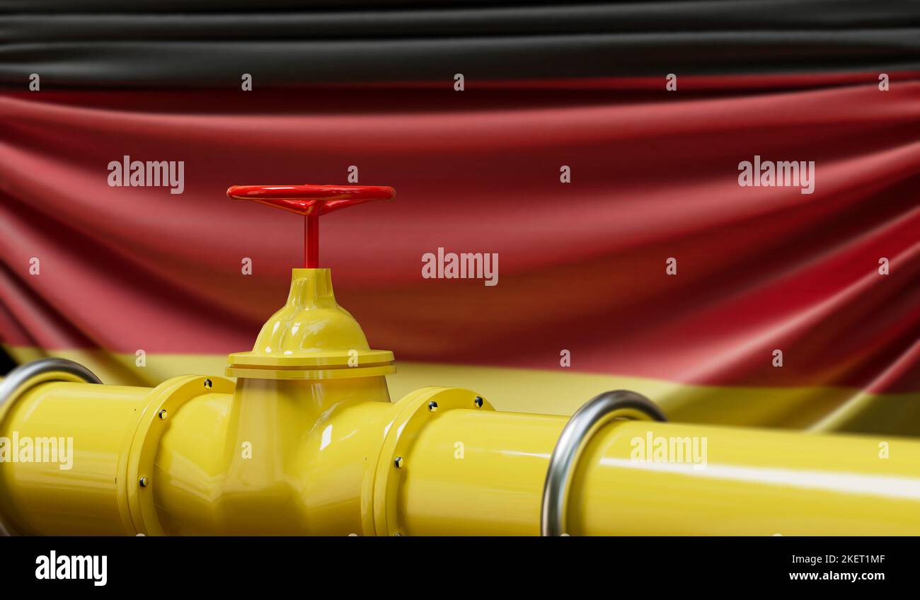 Germany oil and gas fuel pipeline. Oil industry concept. 3D Rendering