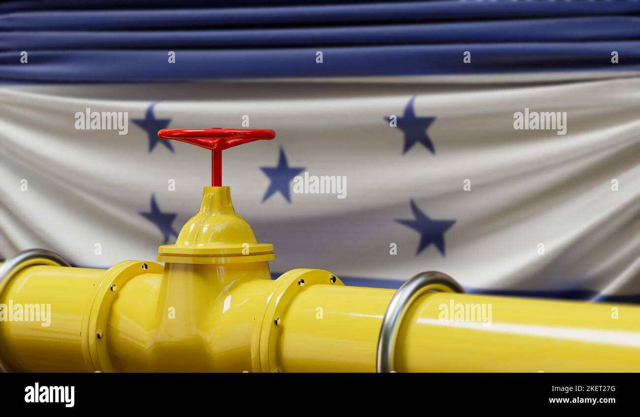 Honduras oil and gas fuel pipeline. Oil industry concept. 3D Rendering Stock Photo