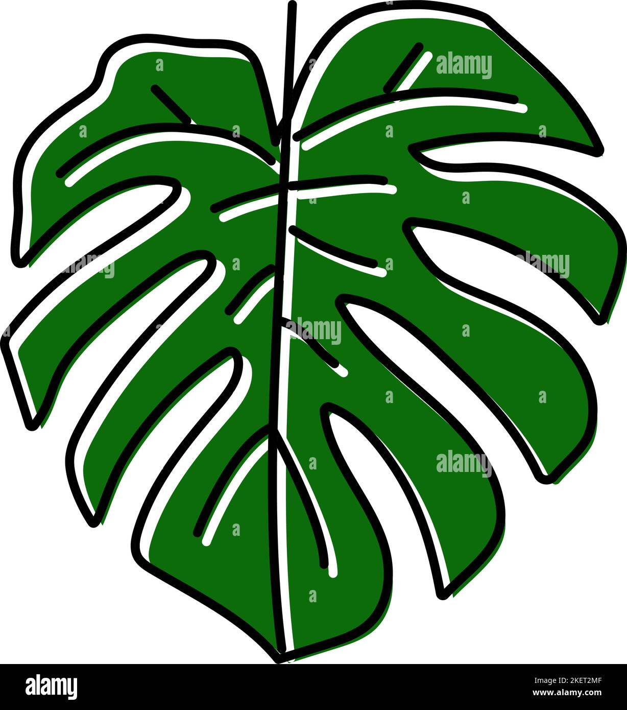 monstera plant leaf color icon vector illustration Stock Vector Image ...