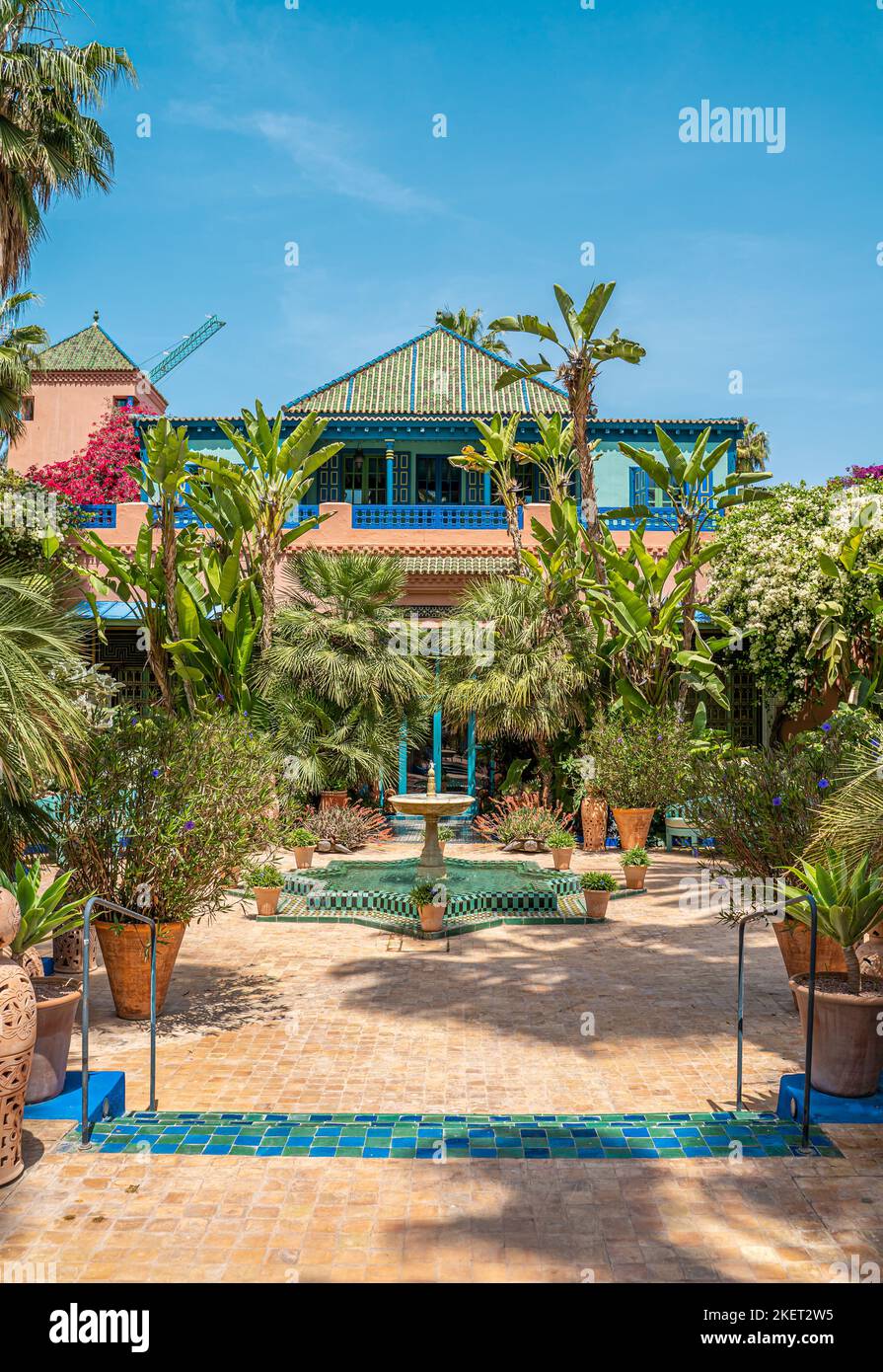 Le Jardin Majorelle Marrakech Morocco Amazing Tropical Garden Stock 