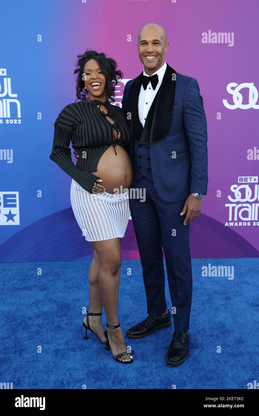 Las Vegas, United States. 13th Nov, 2022. (L-R) Michelle Mitchenor and Mark Tallman arrive for the Soul Train Awards 2022 at the Orleans Arena at the Orleans Hotel and Casino in Las Vegas, Nevada on Sunday, November 13, 2022. Photo by James Atoa/UPI Credit: UPI/Alamy Live News Stock Photo