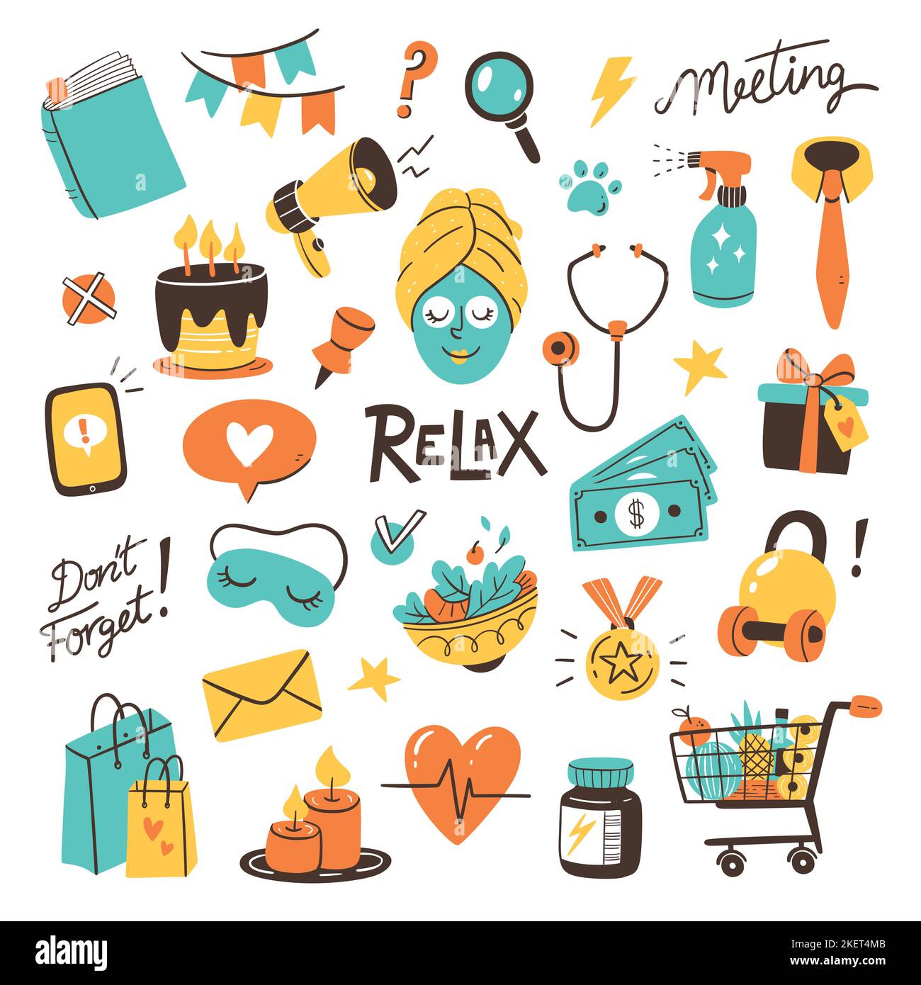 Clipart collection about daily routines and reminders. Perfect for ...