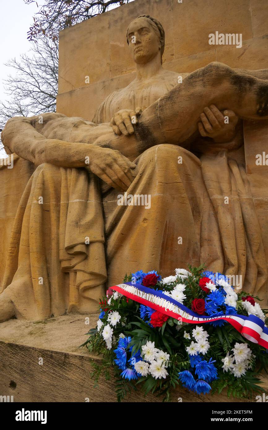 Millitary memorial, Gallieni Park, Metz, Moselle, Lorraine, Grand Est region, France Stock Photo