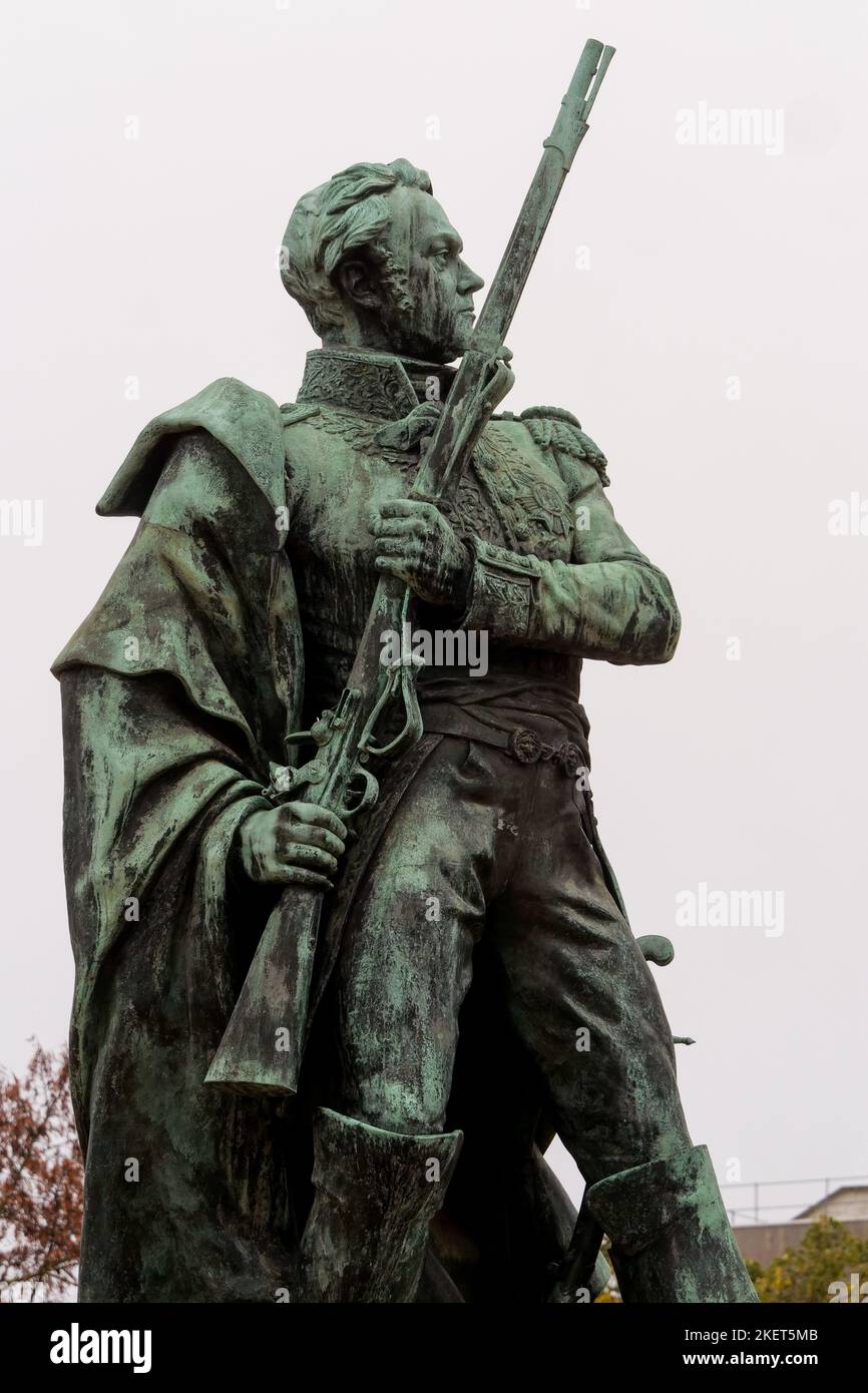 Statue of Michel Ney, french Marechal of Empire, Republic square, Metz, Moselle, Lorraine, Grand Est region, France Stock Photo