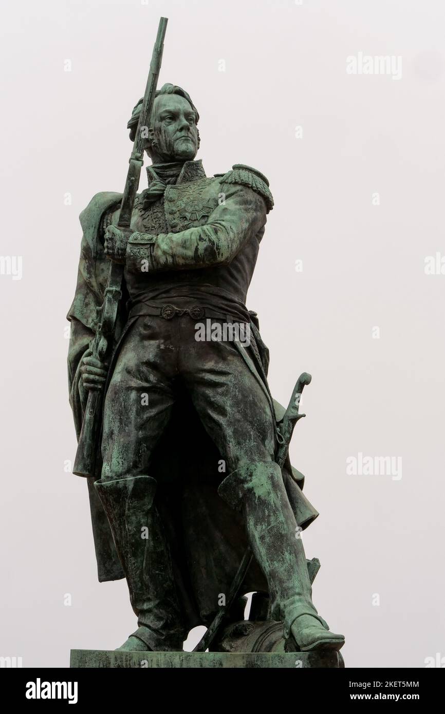 Statue of Michel Ney, french Marechal of Empire, Republic square, Metz, Moselle, Lorraine, Grand