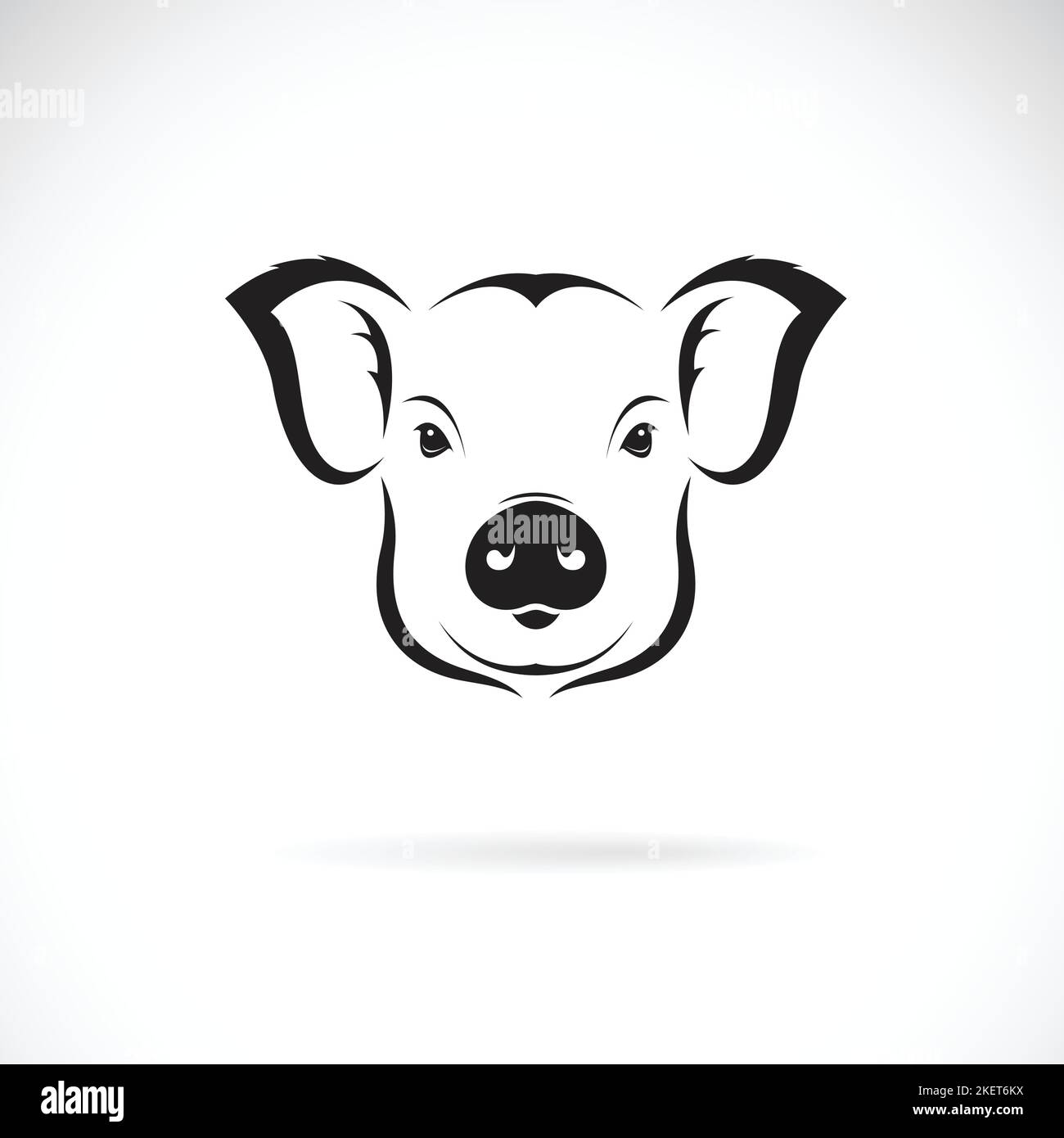 Vector of pig head design on white background. Fram Animals. Easy