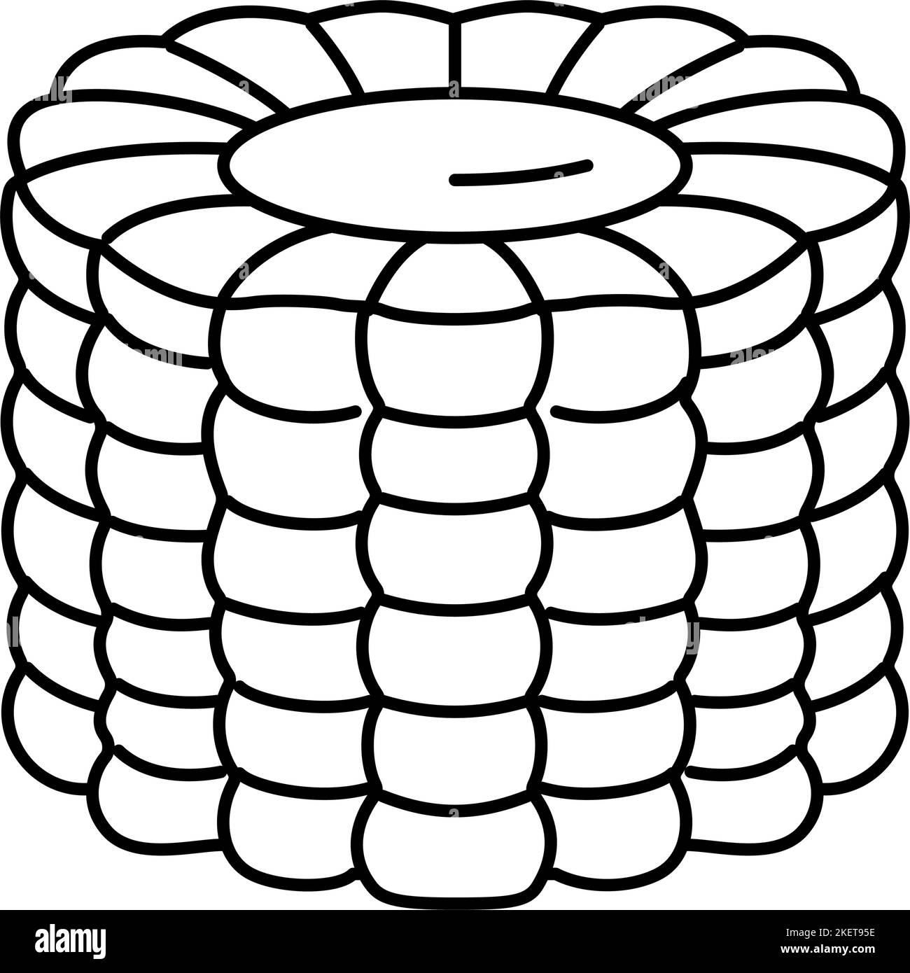 corn cob cut yellow line icon vector illustration Stock Vector Image ...