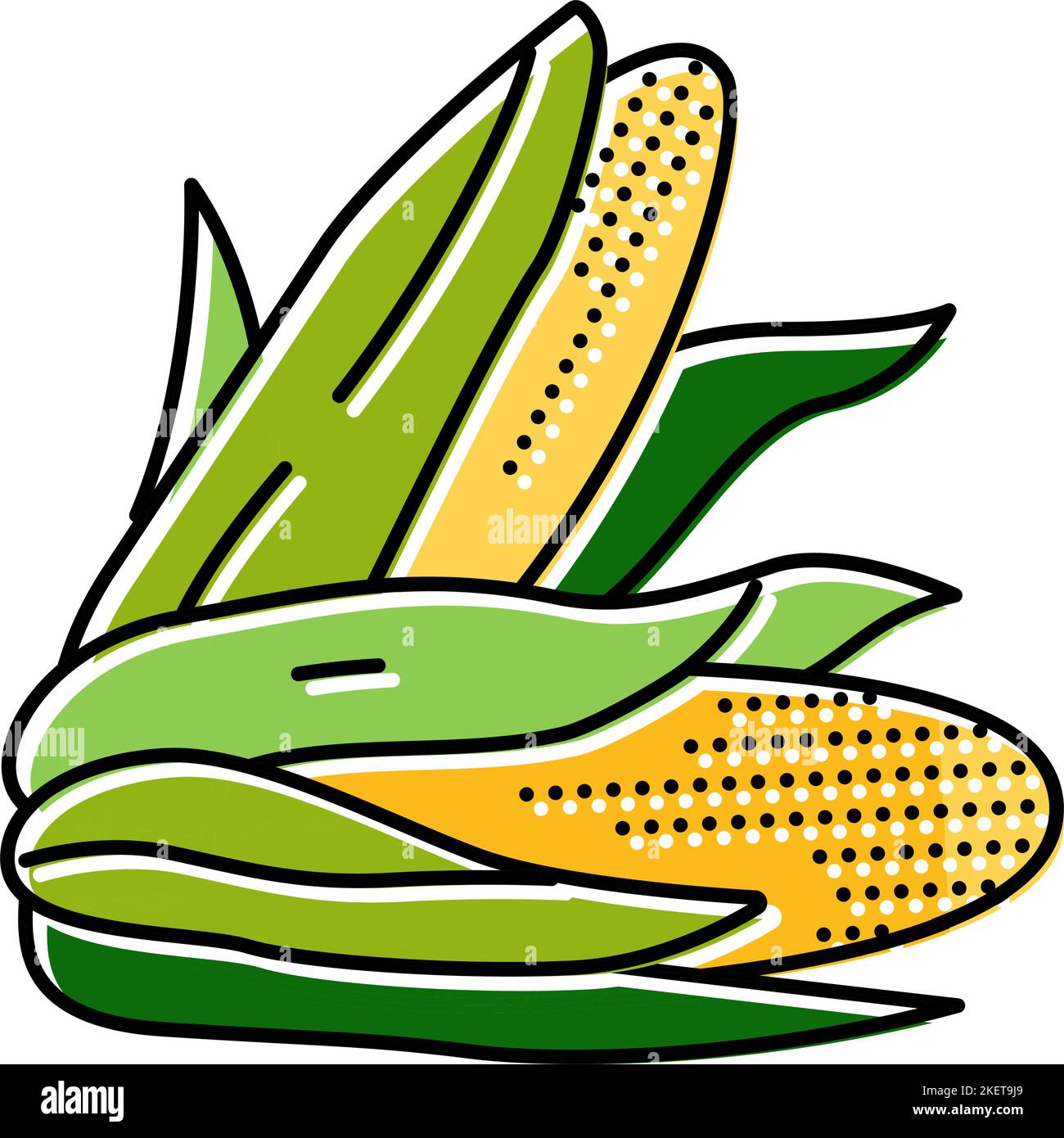 cob corn leaf color icon vector illustration Stock Vector Image & Art ...
