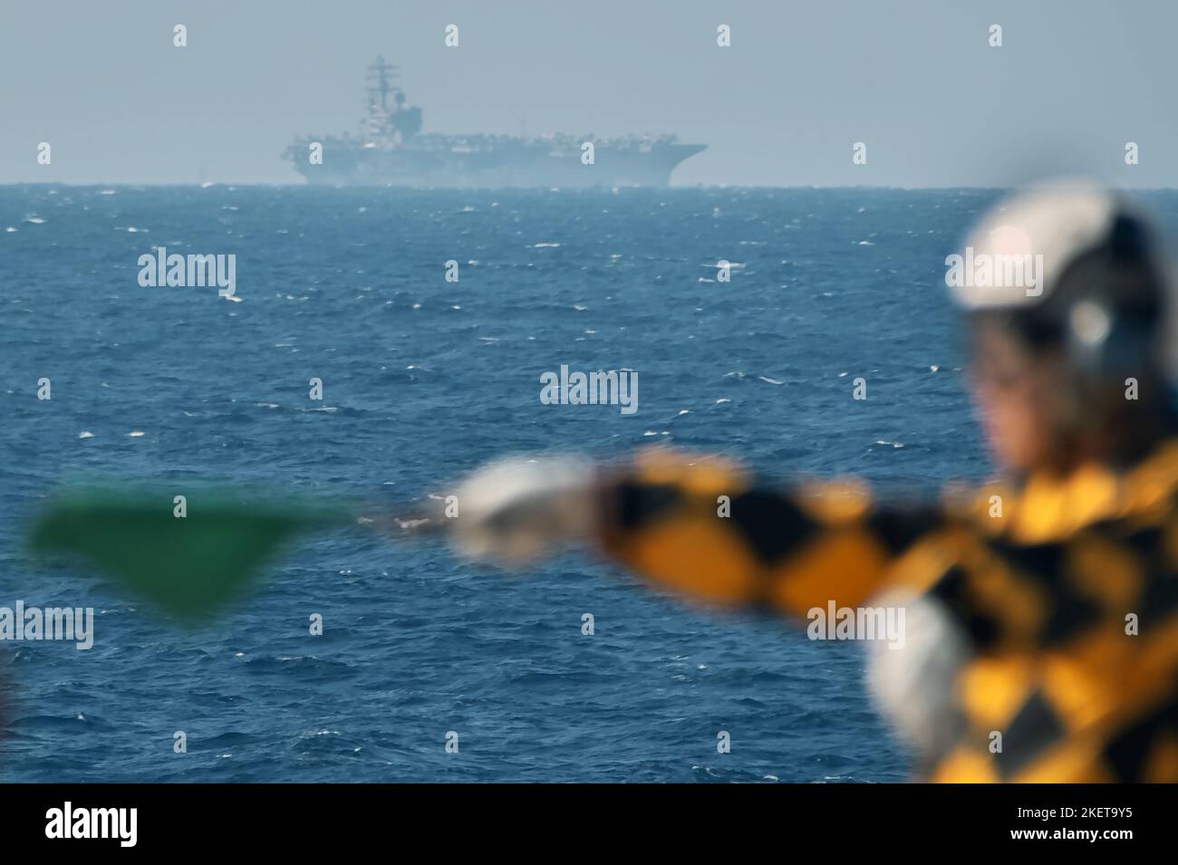 Kanoya, Japan. 14th Nov, 2022. Nimitz-class nuclear-powered super carrier USS Ronald Reagan(CVN-76) is seen during the U.S. and Japan joint military exercise 'Keen Sword 23' on Monday, November 14, 2022. Photo by Keizo Mori/UPI Credit: UPI/Alamy Live News Stock Photo