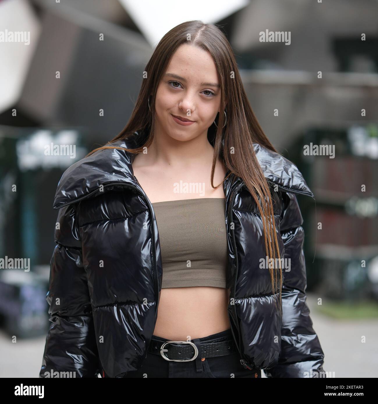 Madrid, Spain. 14th Nov, 2022. Actress Carla Quilez poses during a portrait session in Plaza de los Cubos, Madrid. Credit: SOPA Images Limited/Alamy Live News Stock Photo