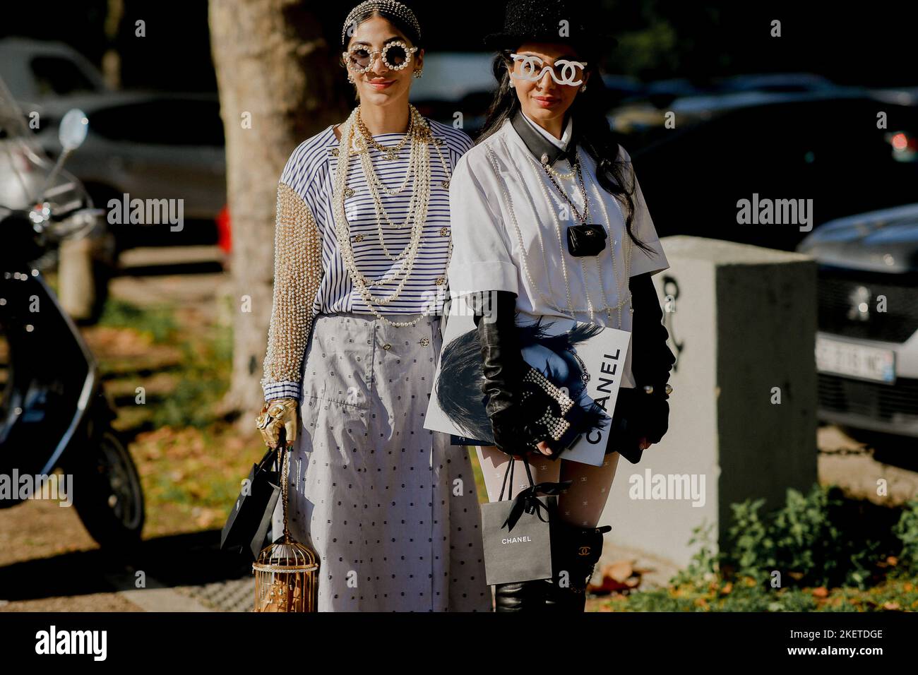 Snehal and Jyoti Babani seen outside Chanel show wearing round