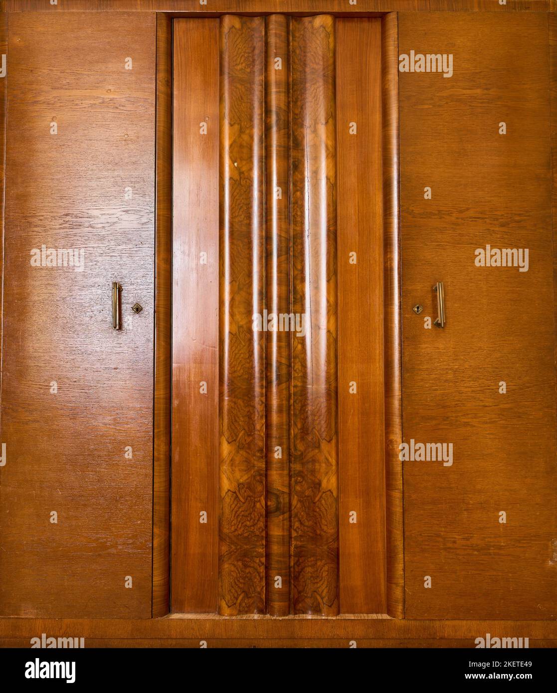 wooden old wardrobe with keyhole Stock Photo Alamy