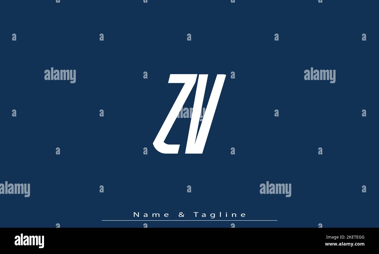 Alphabet letters Initials Monogram logo ZV , VZ Stock Vector