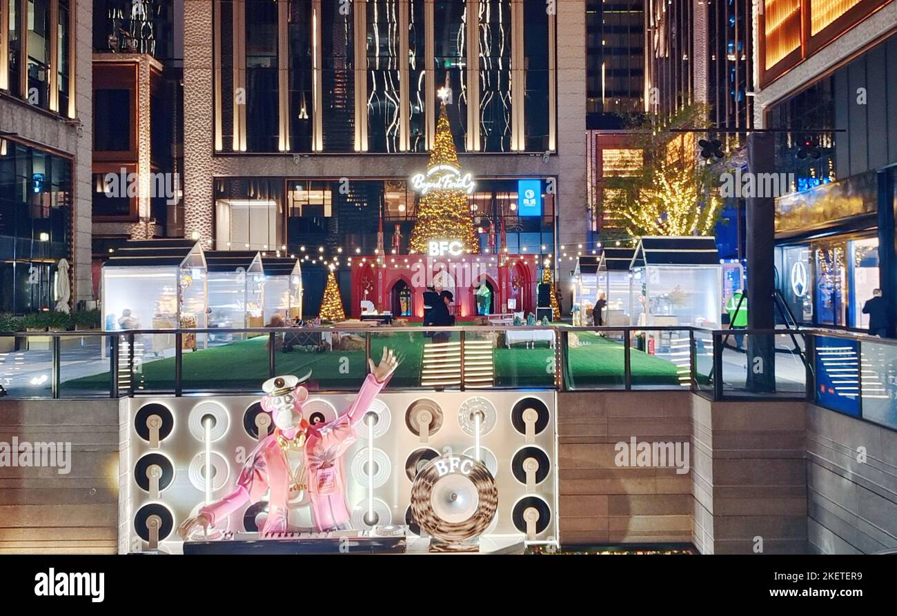 SHANGHAI, CHINA NOVEMBER 13, 2022 Christmas themed market at