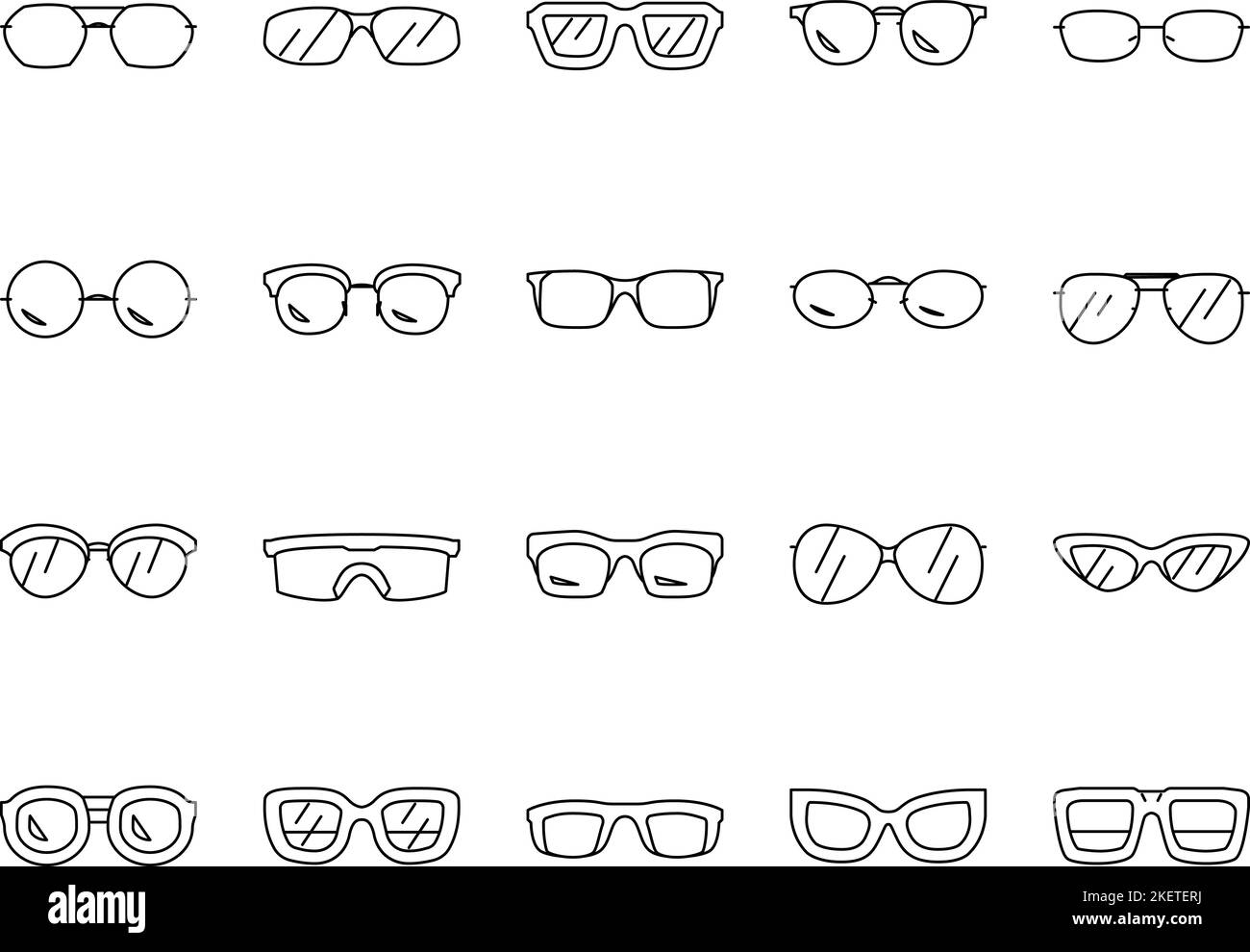glasses optical style frame icons set vector Stock Vector Image & Art ...