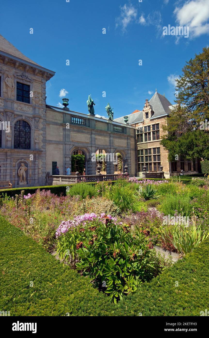 Gardens of Rubenshuis, Rubens House-Museum, Antwerp (Flanders), Belgium Stock Photo