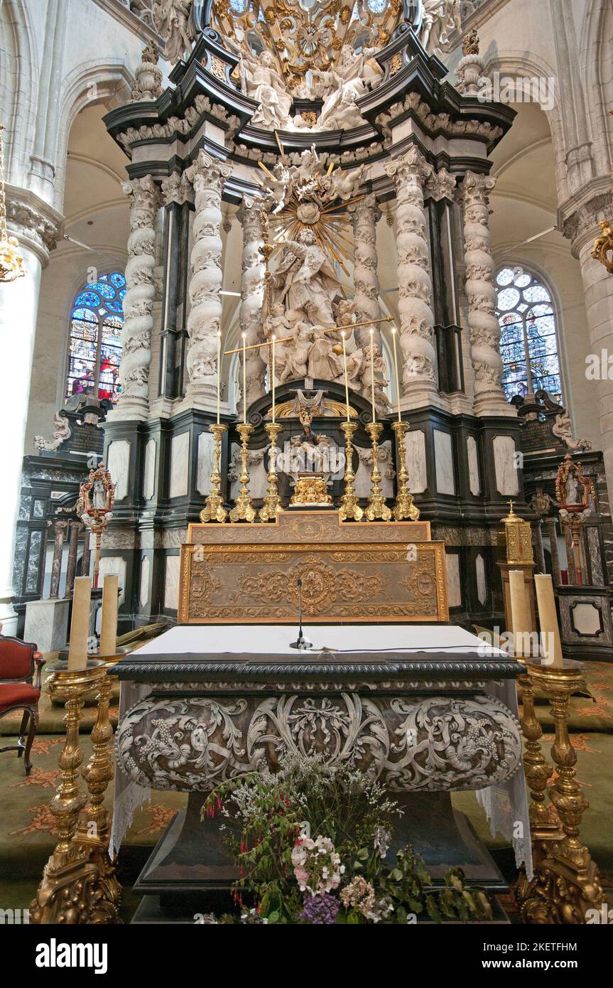 Interior of Saint James Church, Antwerp (Flanders), Belgium Stock Photo