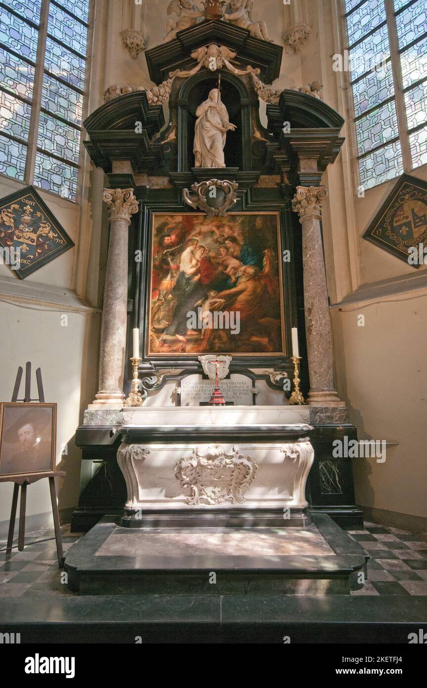 Peter Paul Rubens grave (1577-1640) in Saint James Church, Antwerp (Flanders), Belgium Stock Photo