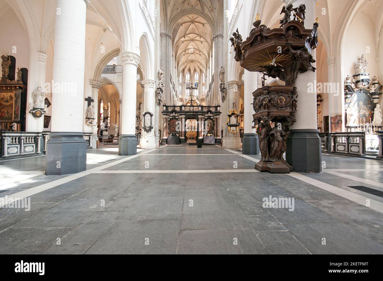 Interior of Saint James Church, Antwerp (Flanders), Belgium Stock Photo