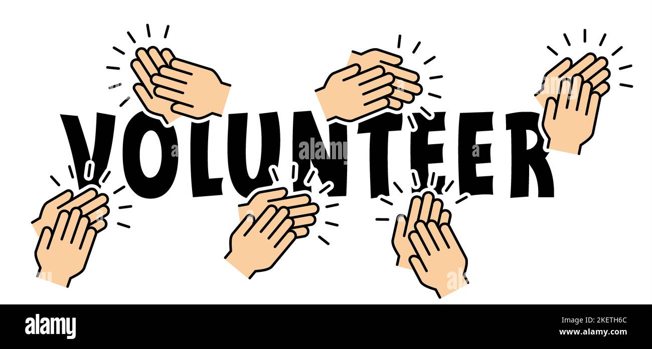 Volunteer day, december. International Volunteers. Vector banner. People, help, hand concept Human donation contribution Help wanted. Helpwanted mains Stock Photo
