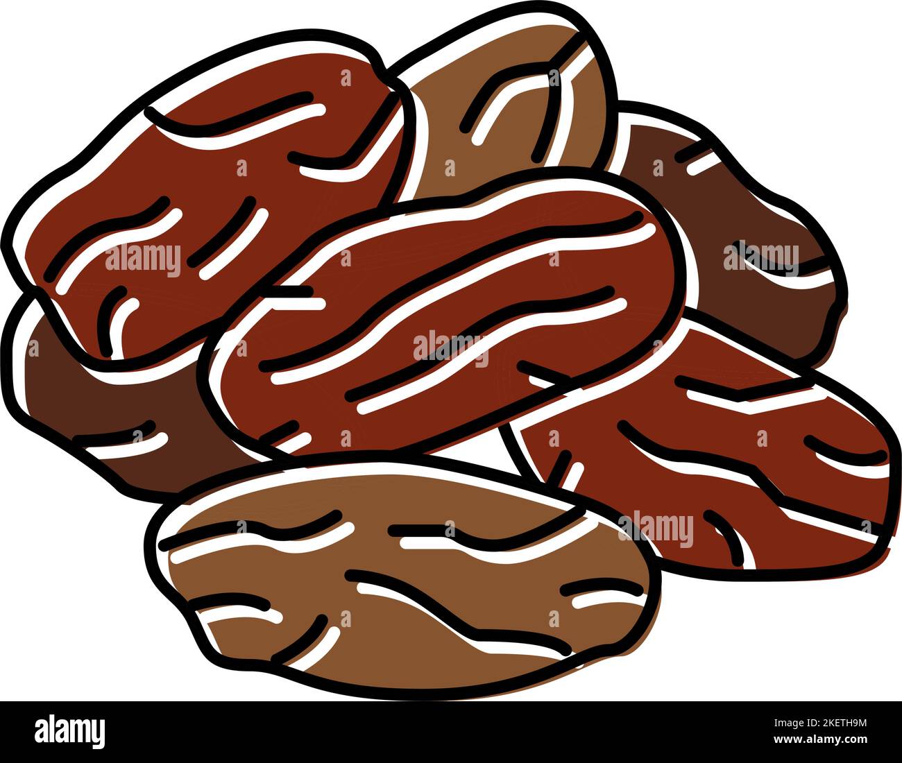 dates dried fruit color icon vector illustration Stock Vector Image