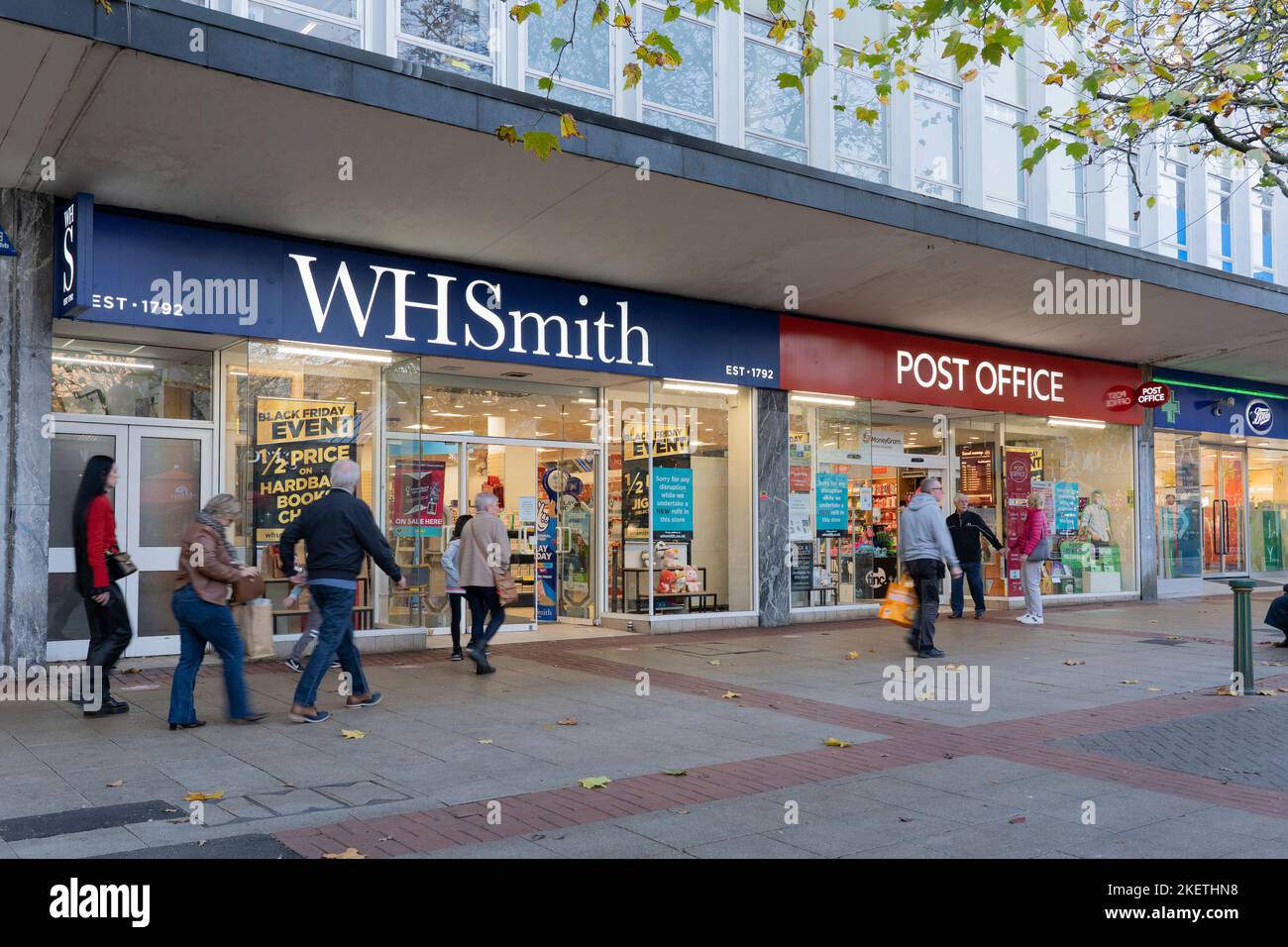 A combined WHSmith and Post Office on Mell Square in Solihull town ...