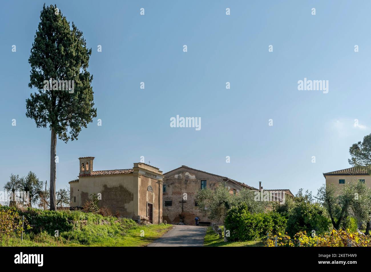 The ancient church of Fichino, Casciana Terme, Pisa Italy Stock Photo