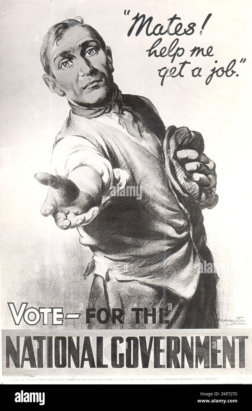 Election poster of the British Conservative Party in 1931 Stock Photo