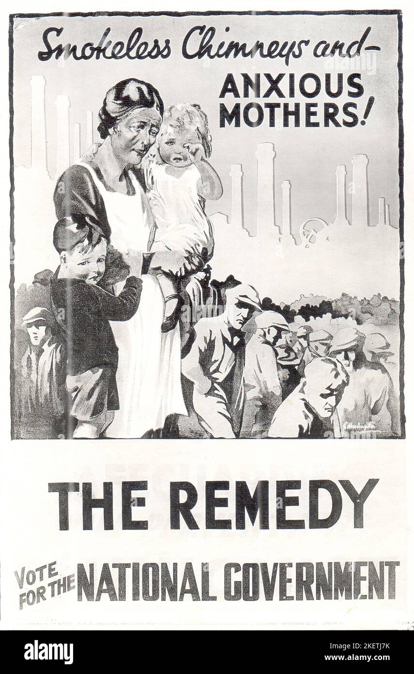 Election poster of the British Conservative Party in 1931 Stock Photo