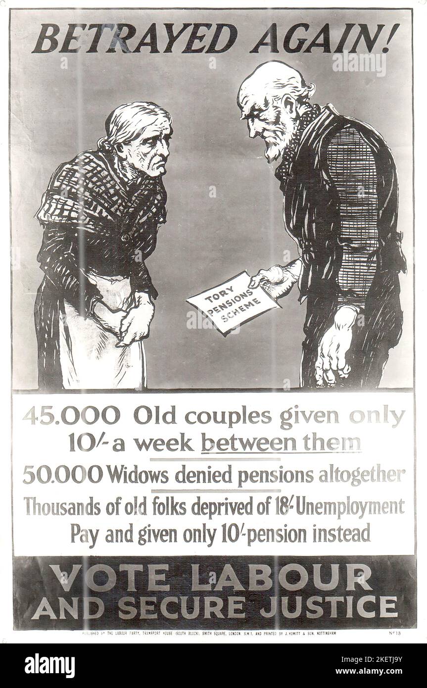 Election poster of the Labor Party of Great Britain in 1931 Stock Photo