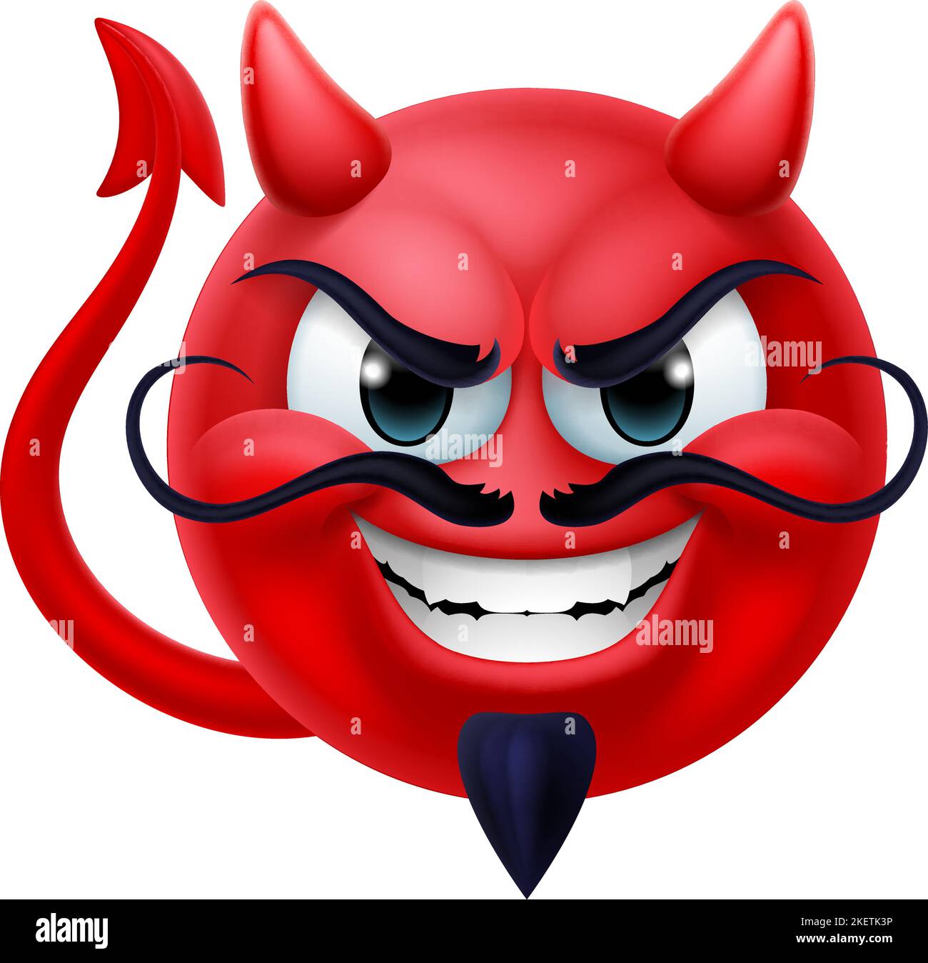 Devil Emoji Emoticon Man Face Cartoon Icon Mascot Stock Vector