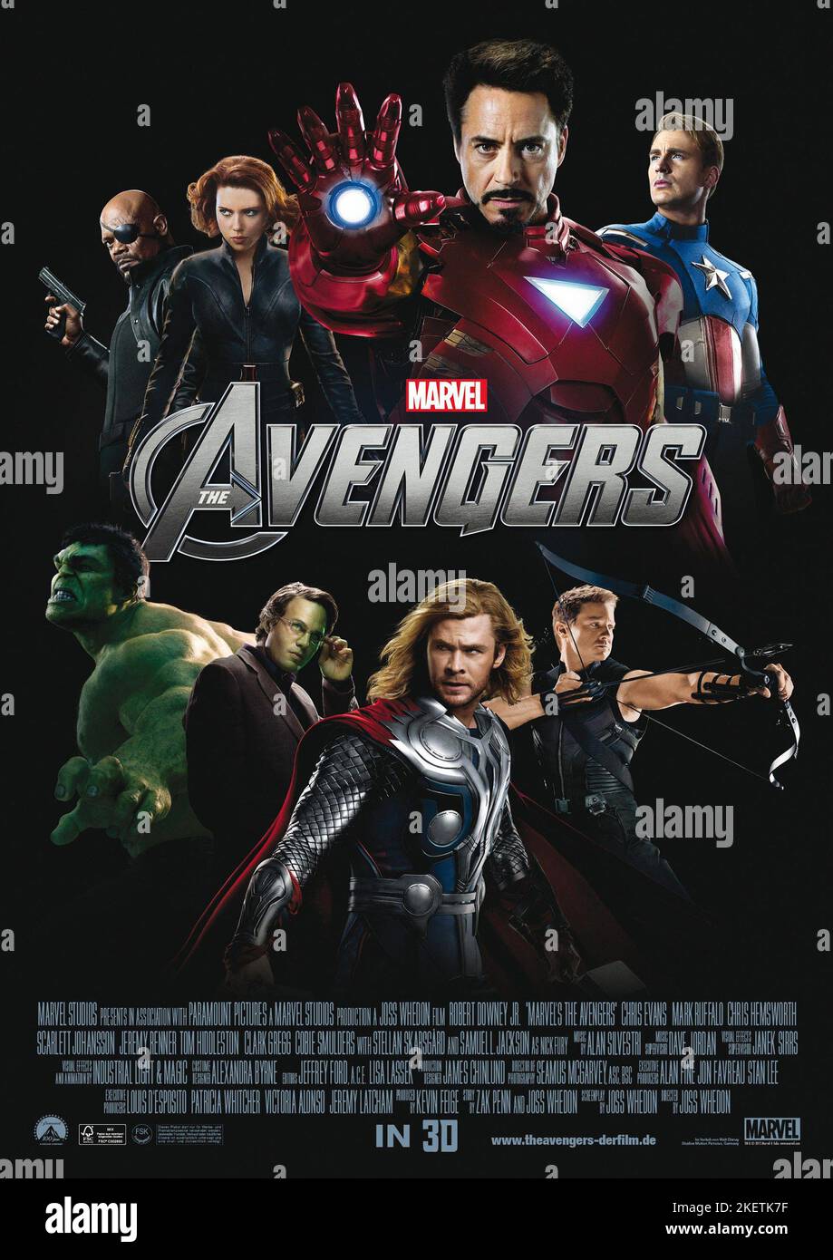 The Avengers Year : 2012 USA  Director : Joss Whedon  Movie poster  (USA) Restricted to editorial use. See caption for more information about restrictions.  It is forbidden to reproduce the photograph out of context of the promotion of the film. It must be credited to the Film Company and/or the photographer assigned by or authorized by/allowed on the set by the Film Company. Restricted to Editorial Use. Photo12 does not grant publicity rights of the persons represented. Stock Photo