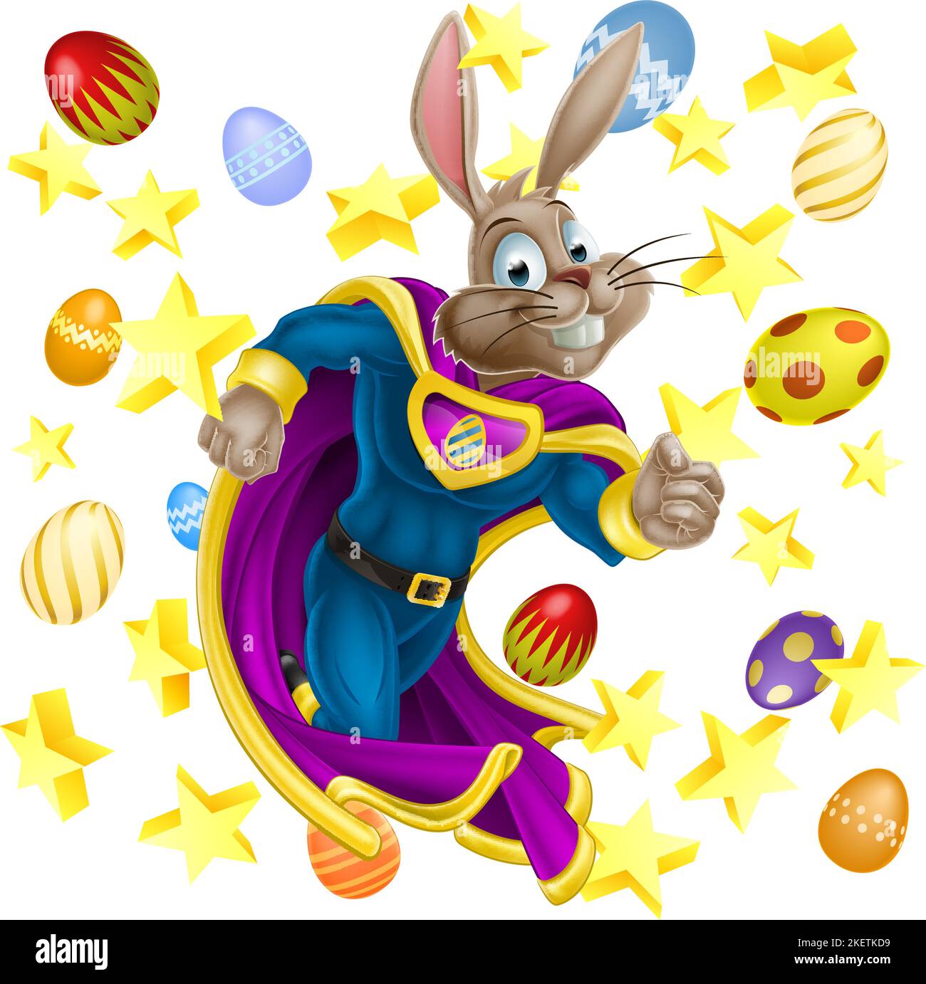 Super Hero Easter Bunny Cartoon Superhero Stock Vector