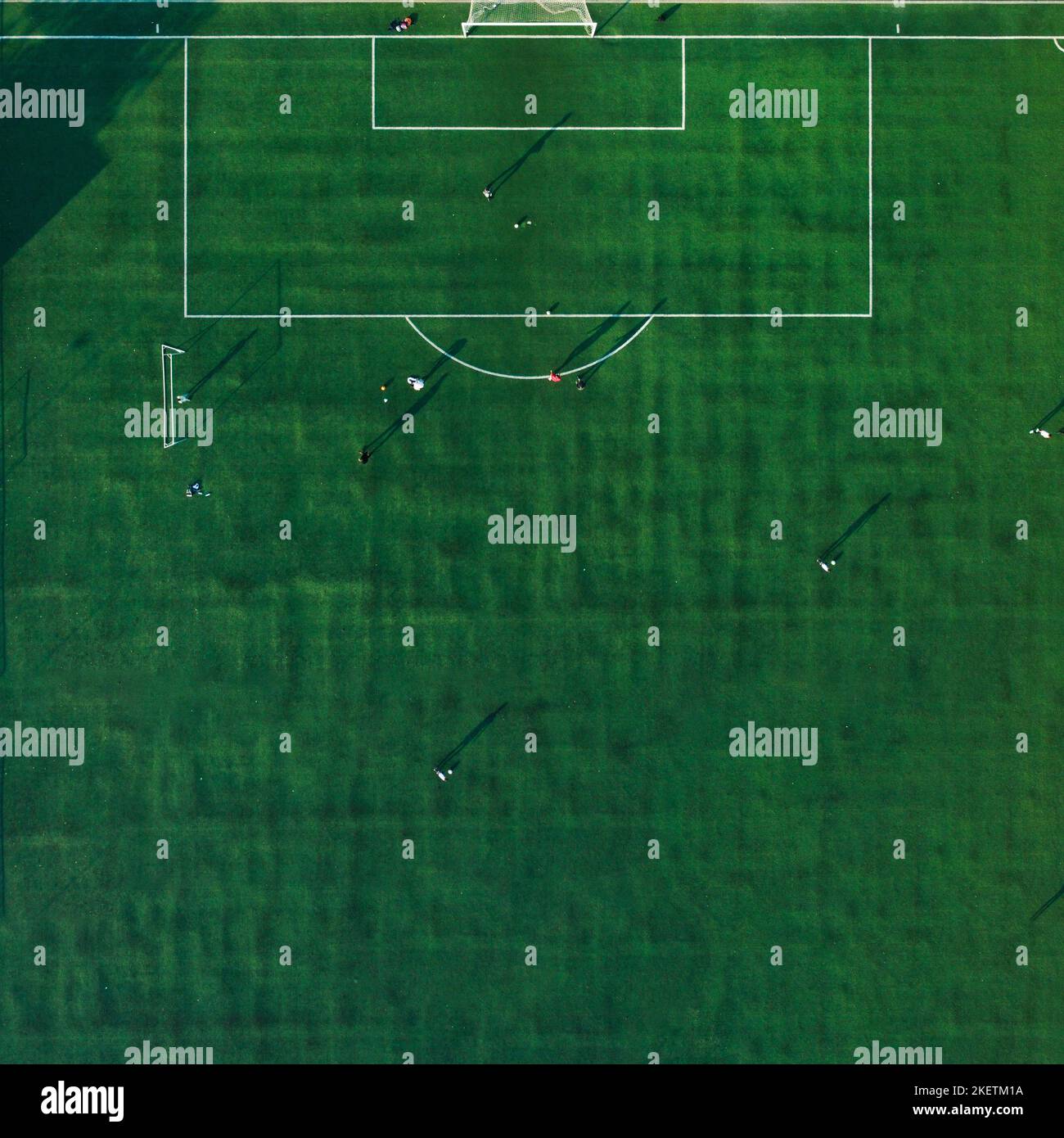 Soccer field seen from above Stock Photo Alamy