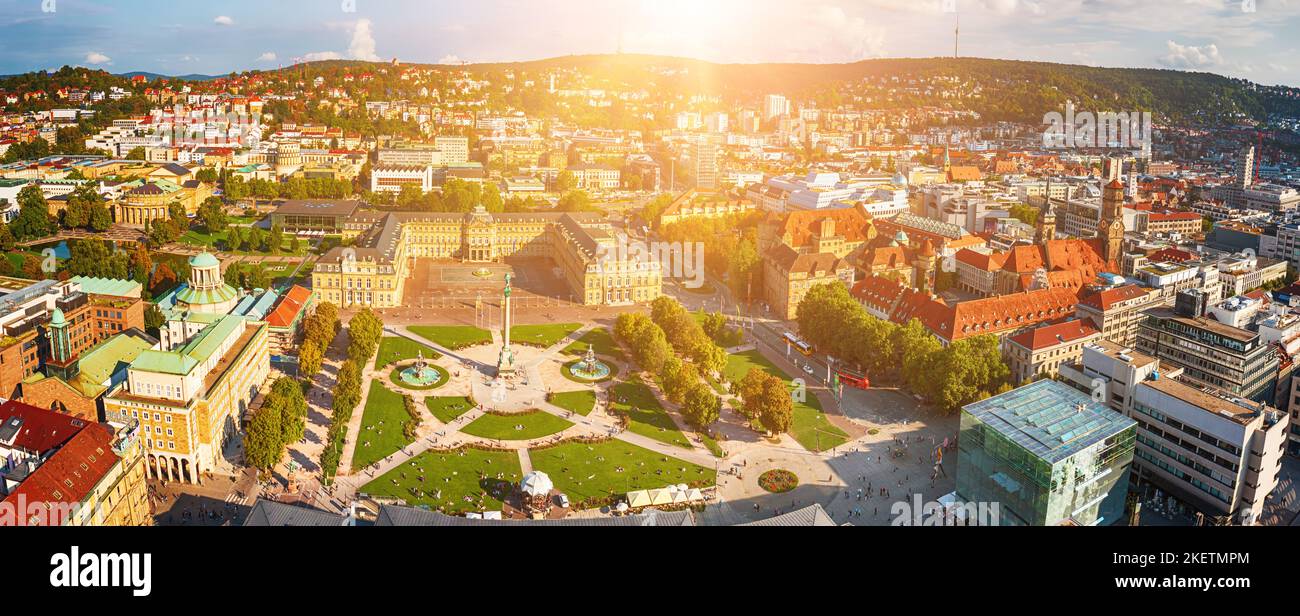 Downtown stuttgart in germany panorama hi-res stock photography and ...